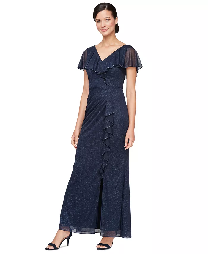 Женское платье-накидка с рюшами и бисером SL Fashions, синий
Женское платье-накидка с рюшами и бисером SL Fashions, синий