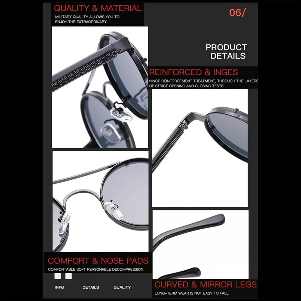 Ретро круглые солнцезащитные очки в стиле стимпанк для женщин, металлические весенние солнцезащитные очки для мужчин, большие зеркальные линзы VFDHN, Gold Gray
Ретро круглые солнцезащитные очки в стиле стимпанк для женщин, металлические весенние солнцезащитные очки для мужчин, большие зеркальные линзы VFDHN, Gold Gray