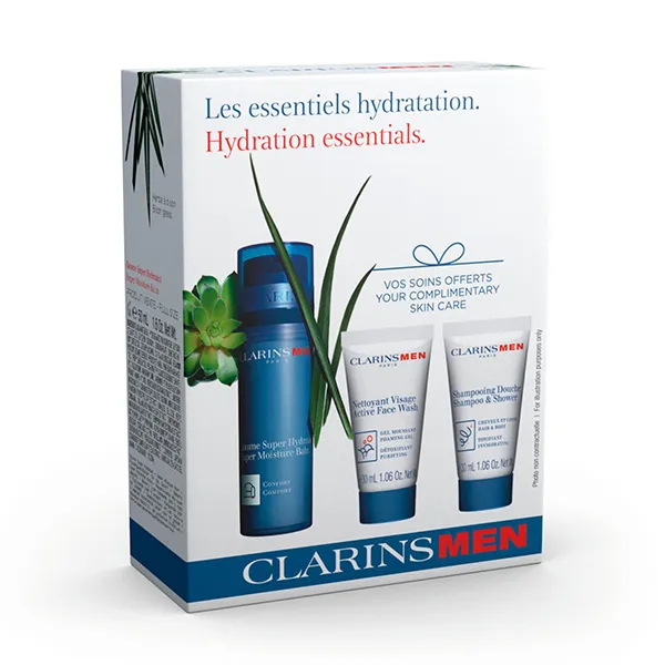 Процедура очищения и увлажнения для мужчин Estuche Les Essentiels Hydratation Clarins, 1 UD
Процедура очищения и увлажнения для мужчин Estuche Les Essentiels Hydratation Clarins, 1 UD