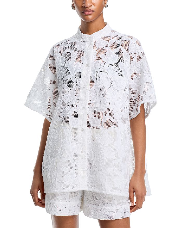 Оверсайз рубашка с цветочным кружевом Essentiel Antwerp, белый
Оверсайз рубашка с цветочным кружевом Essentiel Antwerp, белый