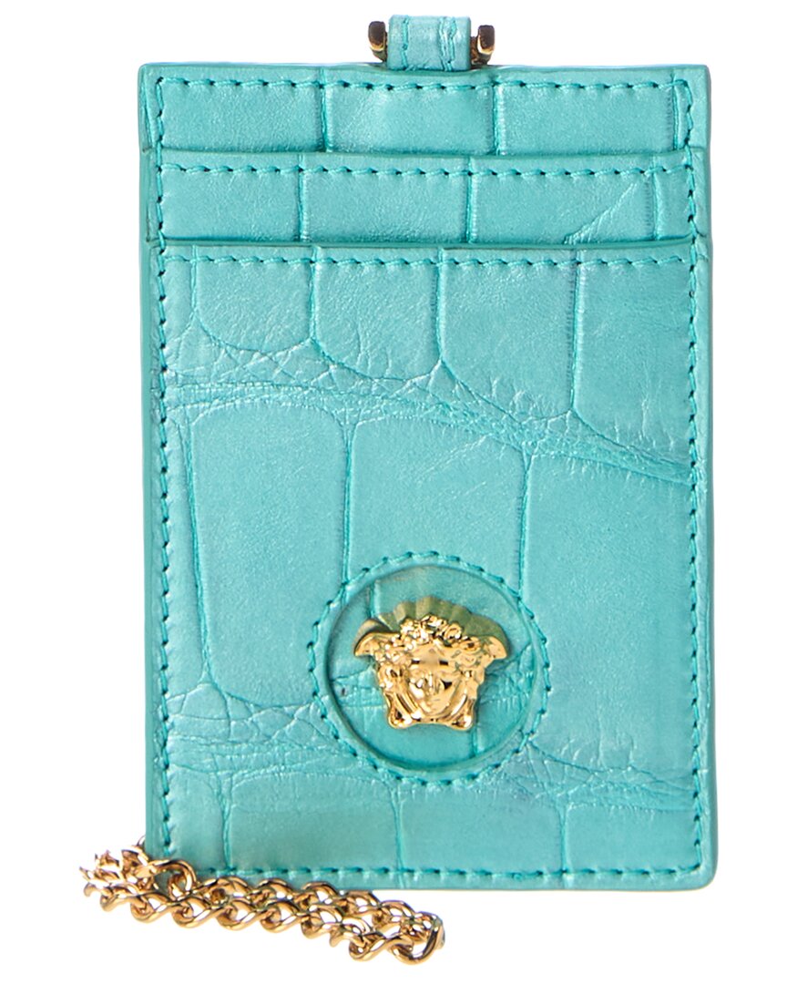 Визитница Versace La Medusa из кожи с тиснением под крокодила на цепочке, синий
Визитница Versace La Medusa из кожи с тиснением под крокодила на цепочке, синий