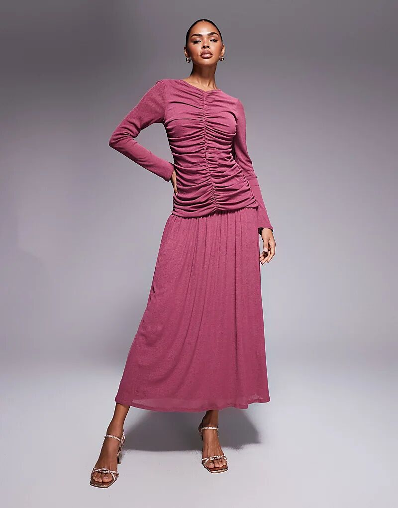 Платье макси ASOS DESIGN с фактурной отделкой в рубчик, длинными рукавами и сборками спереди в цвете MULBERRY
Платье макси ASOS DESIGN с фактурной отделкой в рубчик, длинными рукавами и сборками спереди в цвете MULBERRY