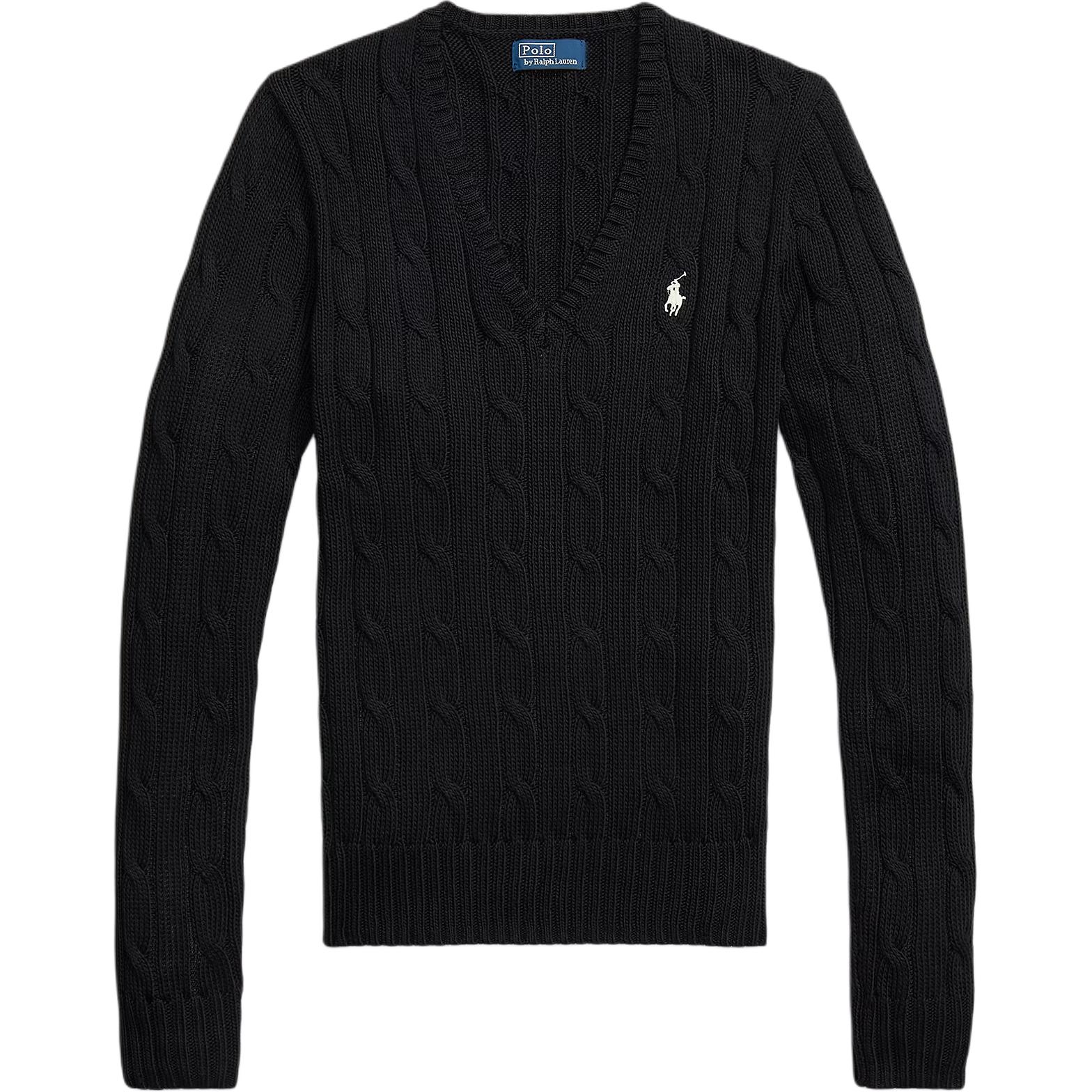 Вязаный свитер с V-образным вырезом Polo Ralph Lauren, черный
Вязаный свитер с V-образным вырезом Polo Ralph Lauren, черный