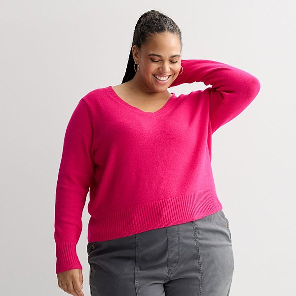 Свитер V-образным вырезом Plus size Sonoma Goods For Life, Bright Pink
Свитер V-образным вырезом Plus size Sonoma Goods For Life, Bright Pink