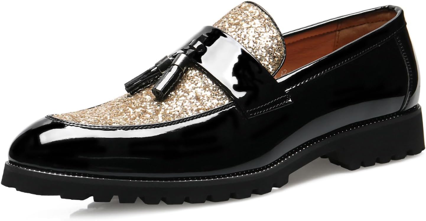 Мужские лоферы с кисточками - блестящие туфли-слипоны с заостренным носком и верхом из лакированного ПУ для вечеринок, офиса и официальных мероприятий Generic, золотой
Мужские лоферы с кисточками - блестящие туфли-слипоны с заостренным носком и верхом из лакированного ПУ для вечеринок, офиса и официальных мероприятий Generic, золотой