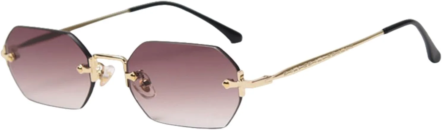 Мужские прямоугольные солнцезащитные очки без оправы, восьмиугольные, маленькие, женские металлические, золотистые, многоугольные, UV400, без оправы VFDHN, 2
Мужские прямоугольные солнцезащитные очки без оправы, восьмиугольные, маленькие, женские металлические, золотистые, многоугольные, UV400, без оправы VFDHN, 2