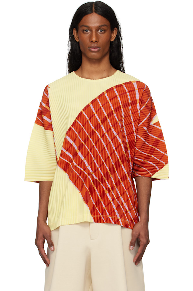 Ветреная клетчатая футболка Homme Plissé Issey Miyake, желтый
Ветреная клетчатая футболка Homme Plissé Issey Miyake, желтый