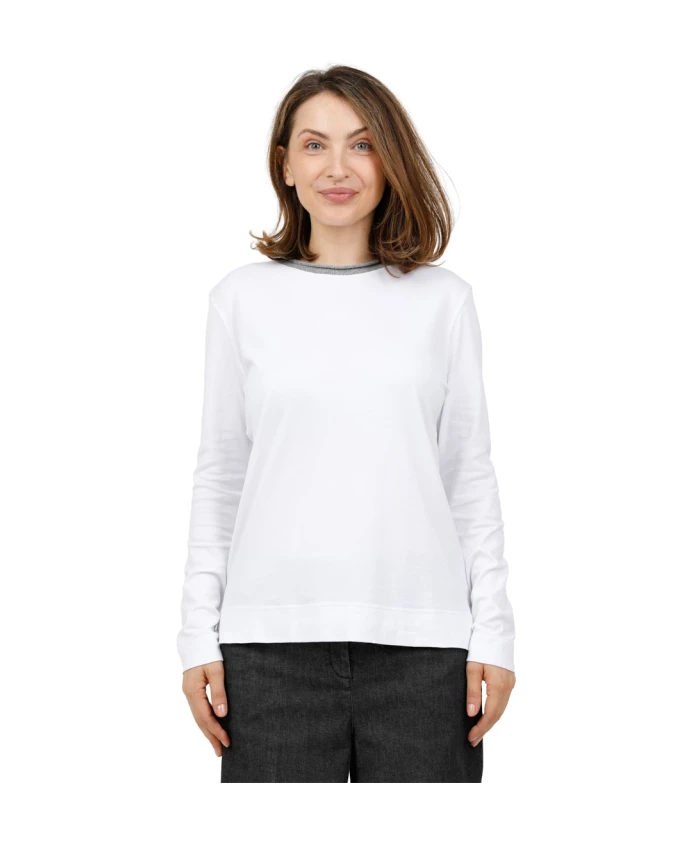 Хлопковая футболка с длинными рукавами и люрексом Gran Sasso, белый
Хлопковая футболка с длинными рукавами и люрексом Gran Sasso, белый