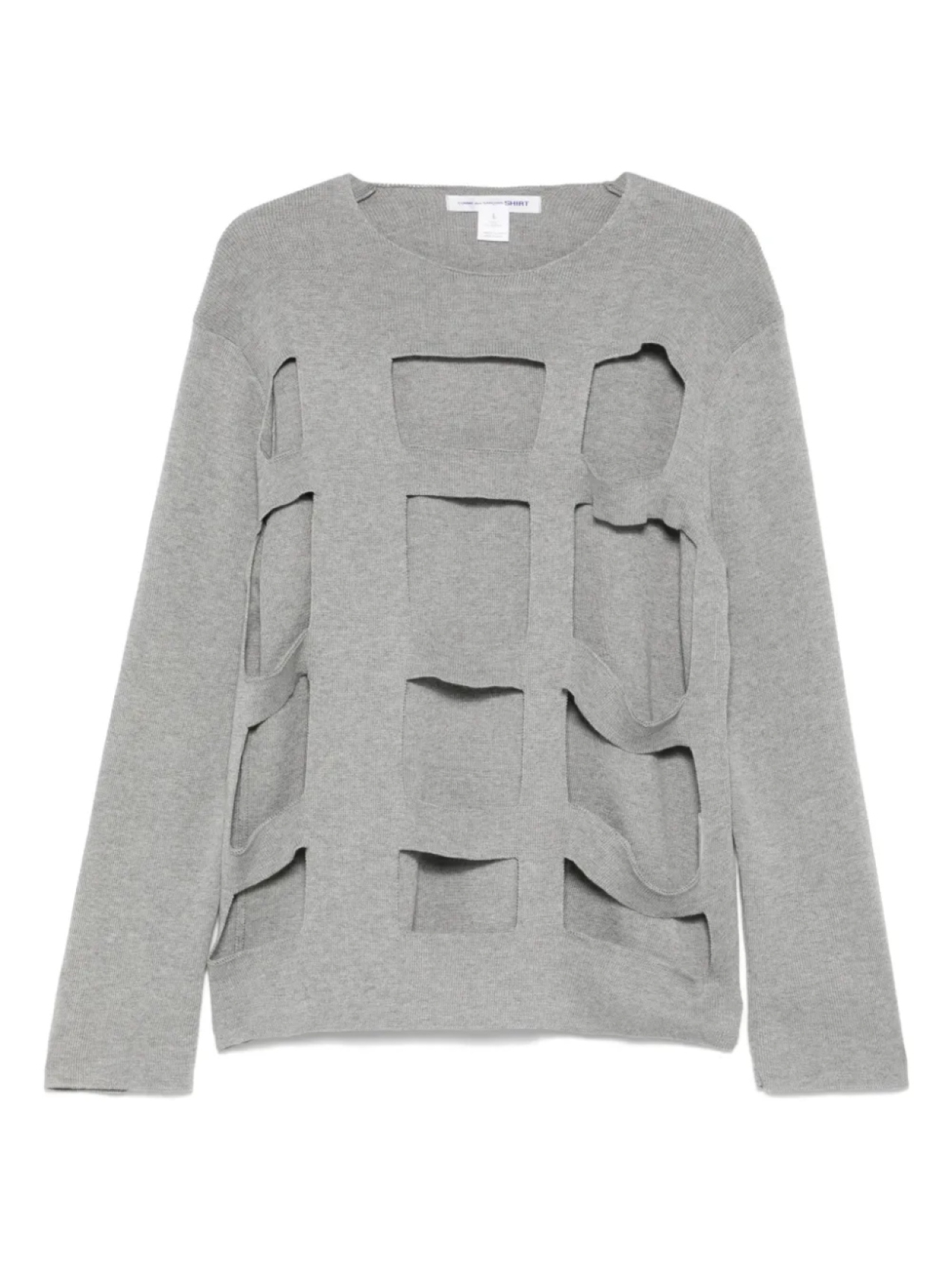 Свитер с вырезами Comme Des Garçons Shirt, серый 
Свитер с вырезами Comme Des Garçons Shirt, серый