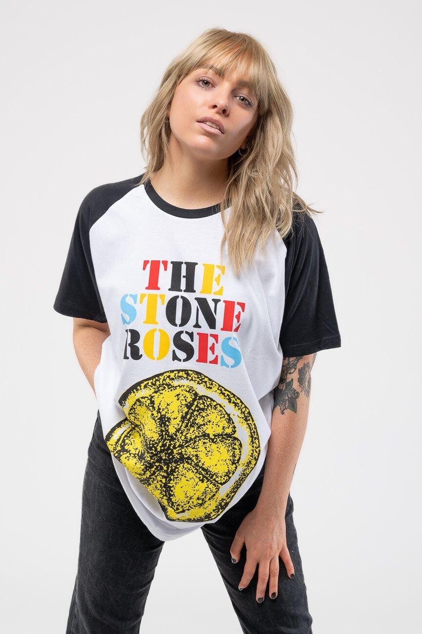 Разноцветная футболка реглан лимонного цвета Stone Roses, белый
Разноцветная футболка реглан лимонного цвета Stone Roses, белый