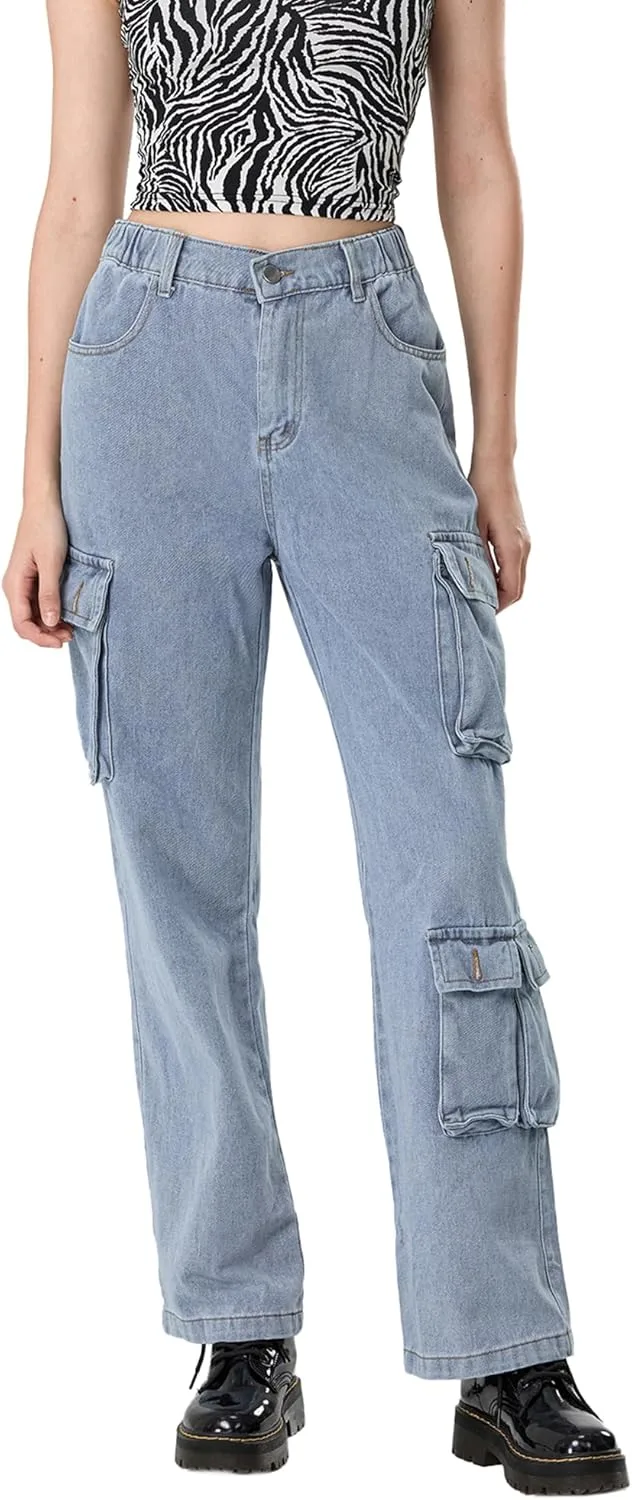 Женские джинсы Y2k карго с множеством карманов, мид-райз, прямые, с эластичным поясом Owl's-Yard
Женские джинсы Y2k карго с множеством карманов, мид-райз, прямые, с эластичным поясом Owl's-Yard