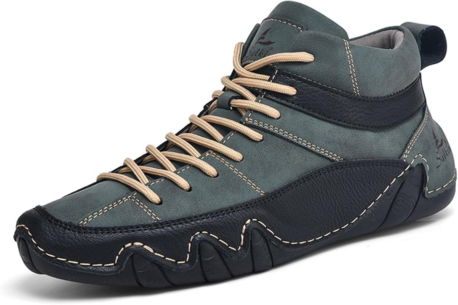 Мужские кожаные теплые ботинки с ручной прошивкой, на щиколотку, с круглым носком, мягкой подошвой, противоскользящие, на шнуровке, повседневные, походные, подходят для осенних прогулок и работы Ghibhna, зеленый
Мужские кожаные теплые ботинки с ручной прошивкой, на щиколотку, с круглым носком, мягкой подошвой, противоскользящие, на шнуровке, повседневные, походные, подходят для осенних прогулок и работы Ghibhna, зеленый