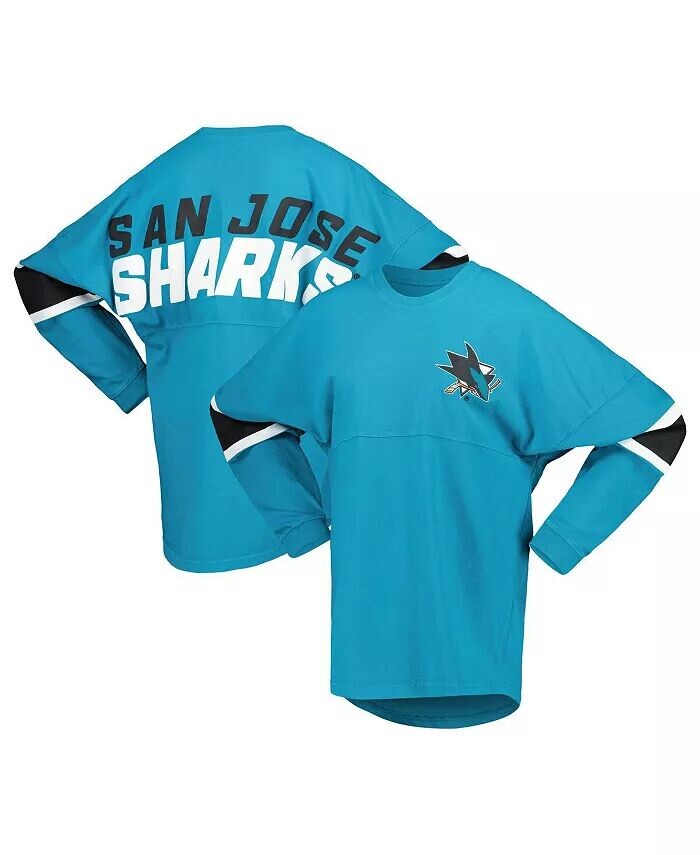 Женская бирюзовая трикотажная футболка с длинным рукавом San Jose Sharks Fanatics
Женская бирюзовая трикотажная футболка с длинным рукавом San Jose Sharks Fanatics