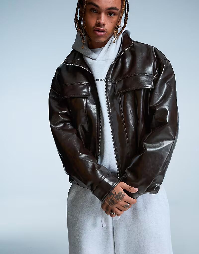 Куртка из искусственной кожи коричневого цвета Bershka
Куртка из искусственной кожи коричневого цвета Bershka