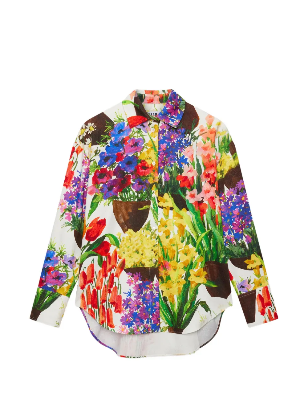 Рубашка с цветочным принтом Msgm, белый
Рубашка с цветочным принтом Msgm, белый