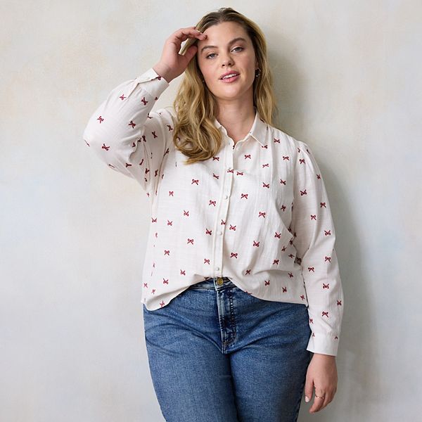 Рубашка на пуговицах Plus size Lc Lauren Conrad, Ivory Tusk
Рубашка на пуговицах Plus size Lc Lauren Conrad, Ivory Tusk