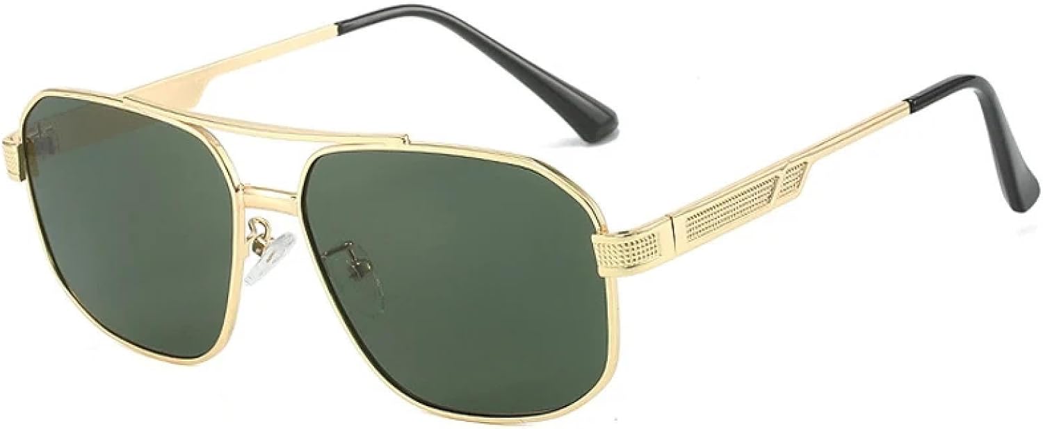 Солнцезащитные очки с металлическим двойным оправом, большие, для женщин и мужчин, класса люкс, для активного отдыха, велоспорта, рыбалки, с защитой от УФ-излучения UV400 TKKTLLT, Gold Green
Солнцезащитные очки с металлическим двойным оправом, большие, для женщин и мужчин, класса люкс, для активного отдыха, велоспорта, рыбалки, с защитой от УФ-излучения UV400 TKKTLLT, Gold Green