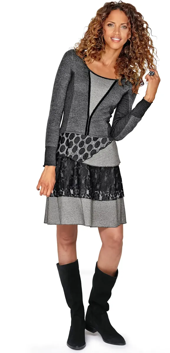 LINEA TESINI by Heine трикотажное платье "Платье из джерси", черный 
LINEA TESINI by Heine трикотажное платье "Платье из джерси", черный