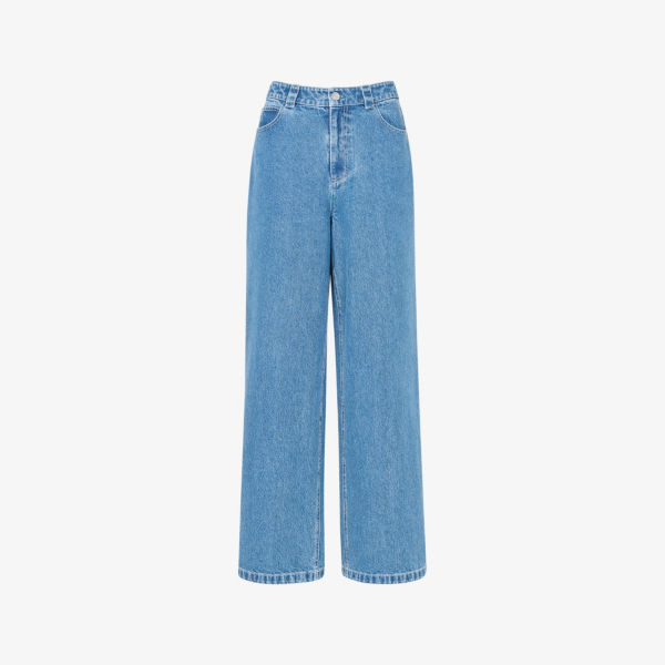 Джинсы Whistles с прямыми штанинами и высокой посадкой, синий
Джинсы Whistles с прямыми штанинами и высокой посадкой, синий