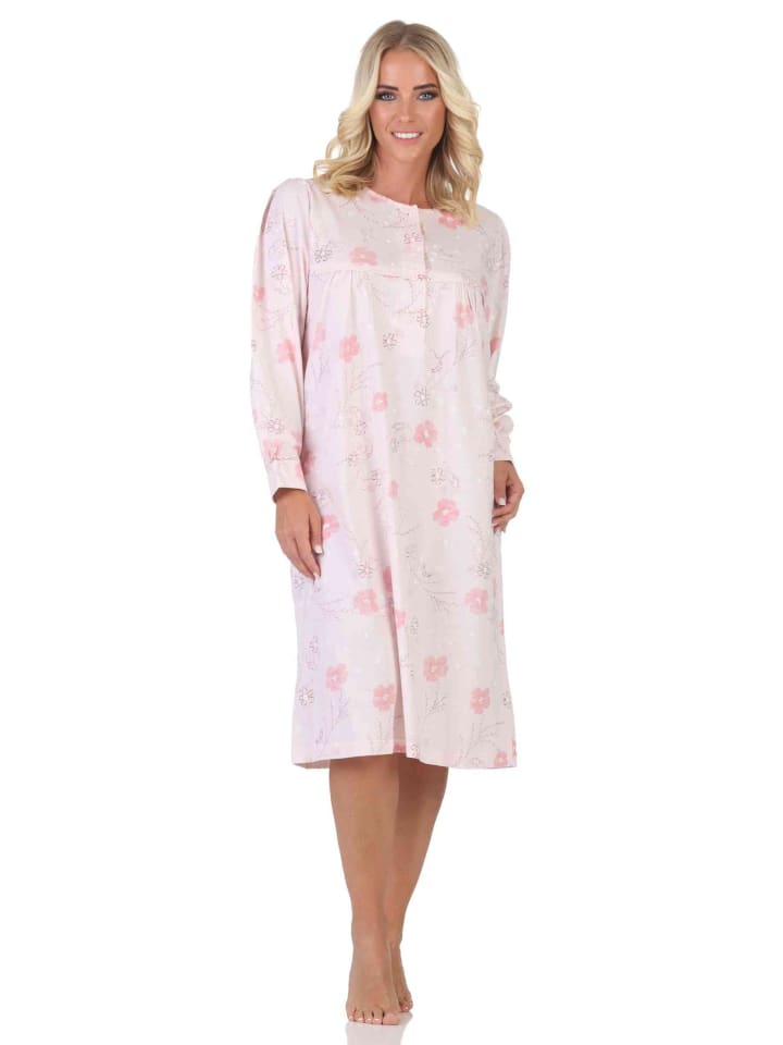 Ночная рубашка с длинными рукавами, классический дизайн, застежка на пуговицы на шее - 88987 розового цвета NORMANN
Ночная рубашка с длинными рукавами, классический дизайн, застежка на пуговицы на шее - 88987 розового цвета NORMANN