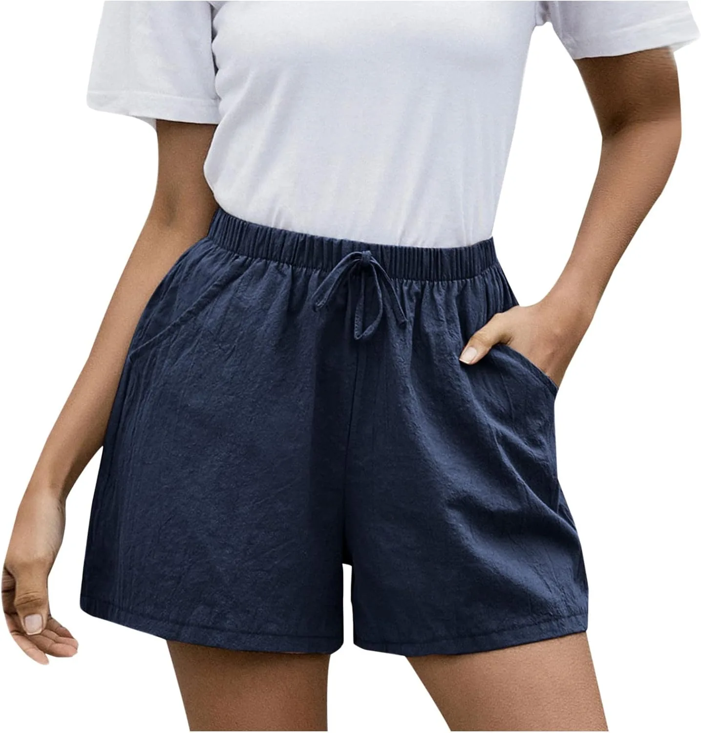 Женские шорты из хлопка и льна, летние, с высокой талией NATHGAM
Женские шорты из хлопка и льна, летние, с высокой талией NATHGAM