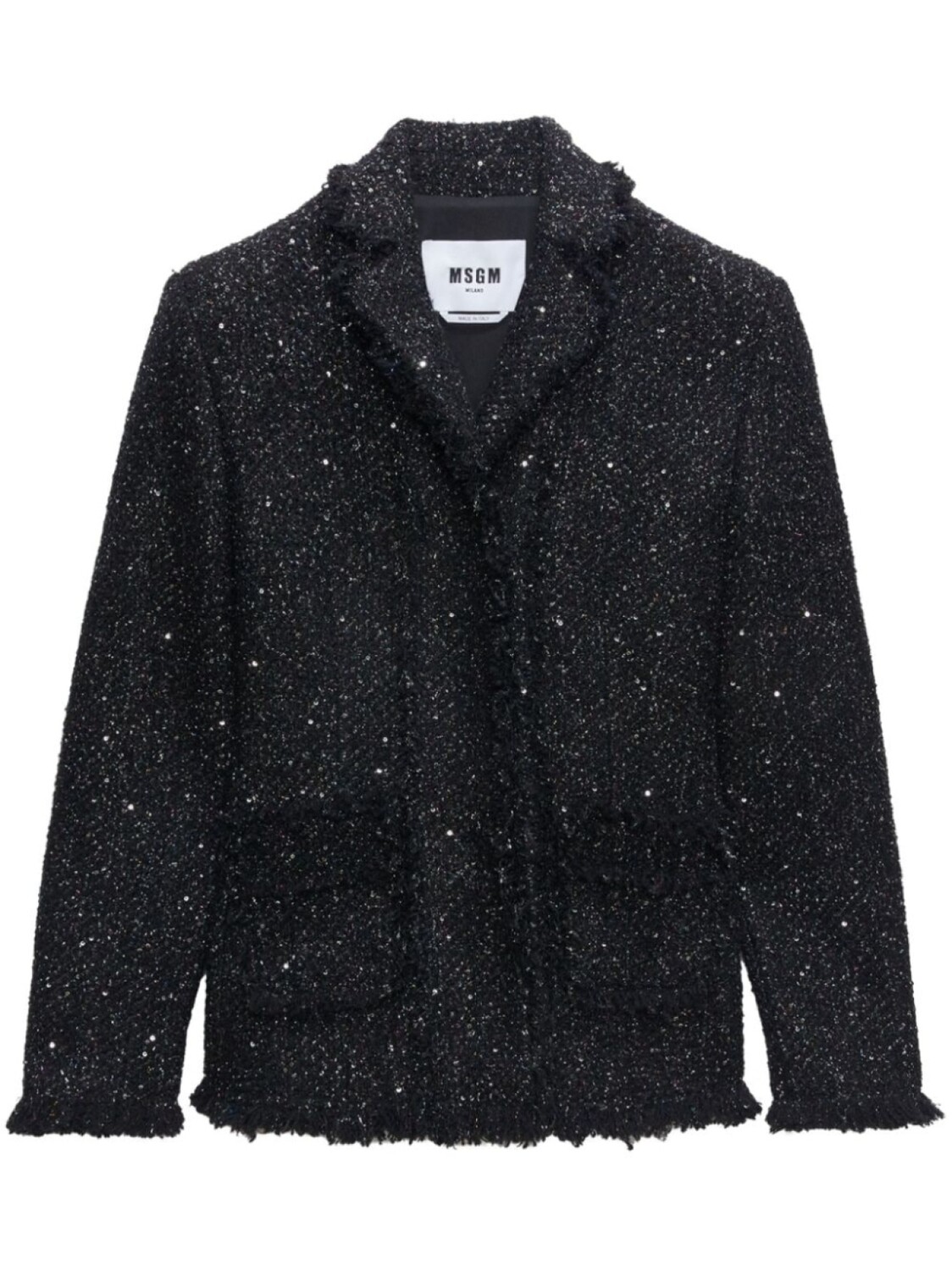 MSGM однобортный пиджак из букле, черный
MSGM однобортный пиджак из букле, черный