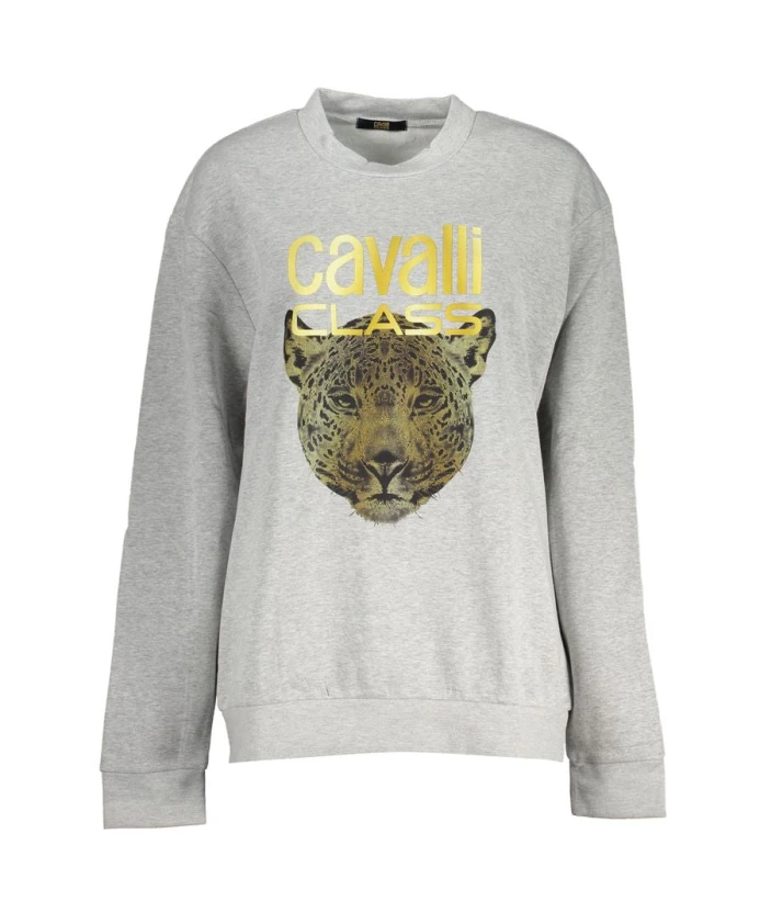 Серая флисовая толстовка с круглым вырезом Cavalli Class, серый
Серая флисовая толстовка с круглым вырезом Cavalli Class, серый