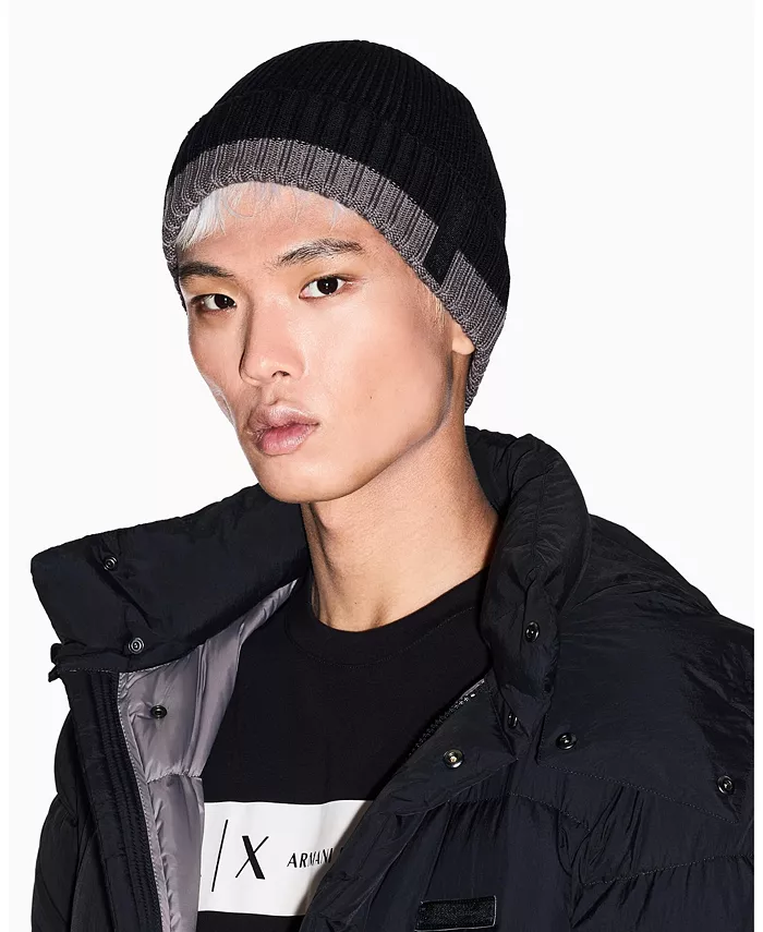Мужская уютная шапка-бини Color Block от Lab A|X Armani Exchange
Мужская уютная шапка-бини Color Block от Lab A|X Armani Exchange
