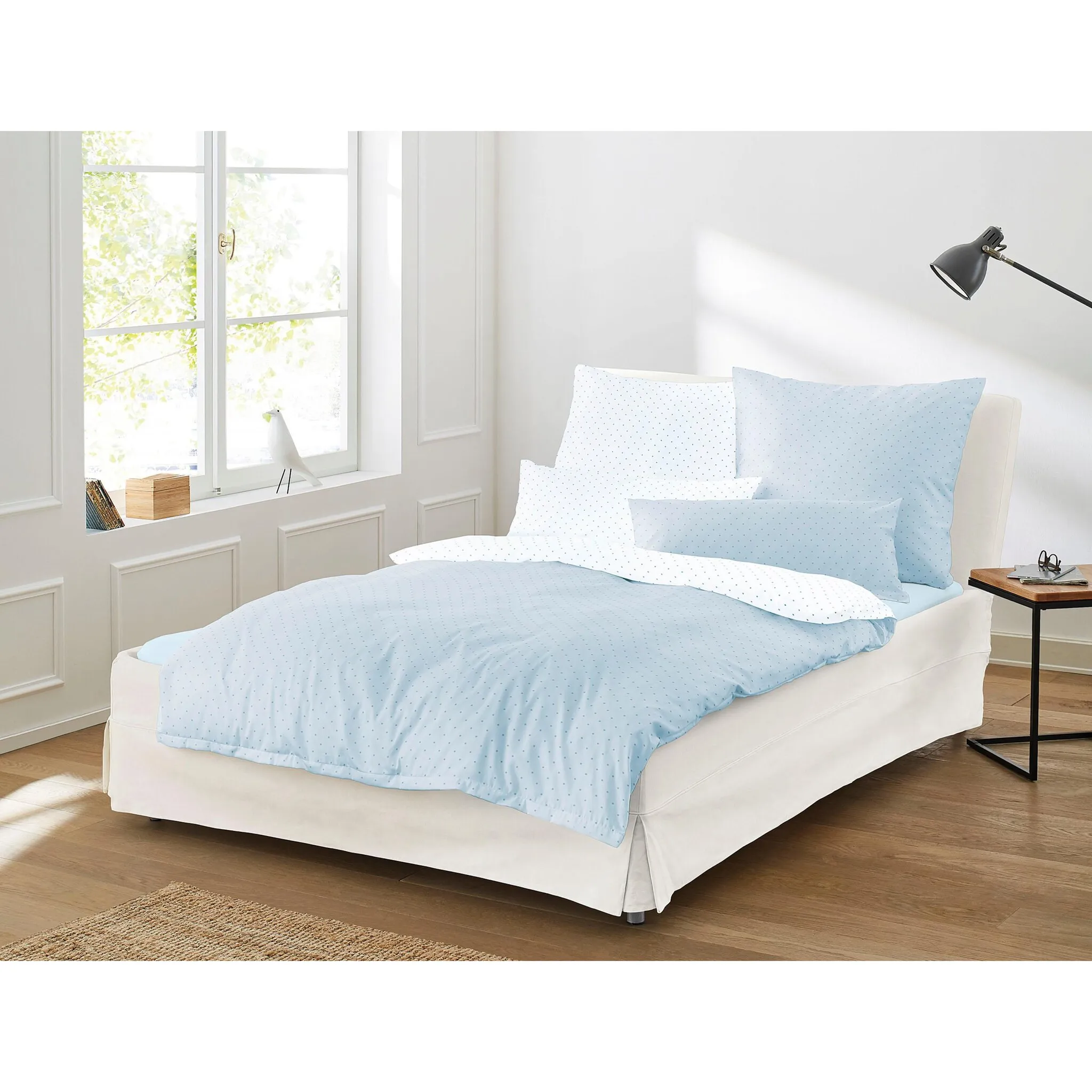 Двустороннее постельное белье Irisette "Varia 8730 в качестве сатина Mako, 100% хлопок, постельное белье и наволочка на молнии, сатин с шелковистым блеском, в горошек, летнее постельное белье, можно использовать круглый год" (2 шт.), цвет sky
Двустороннее постельное белье Irisette "Varia 8730 в качестве сатина Mako, 100% хлопок, постельное белье и наволочка на молнии, сатин с шелковистым блеском, в горошек, летнее постельное белье, можно использовать круглый год" (2 шт.), цвет sky