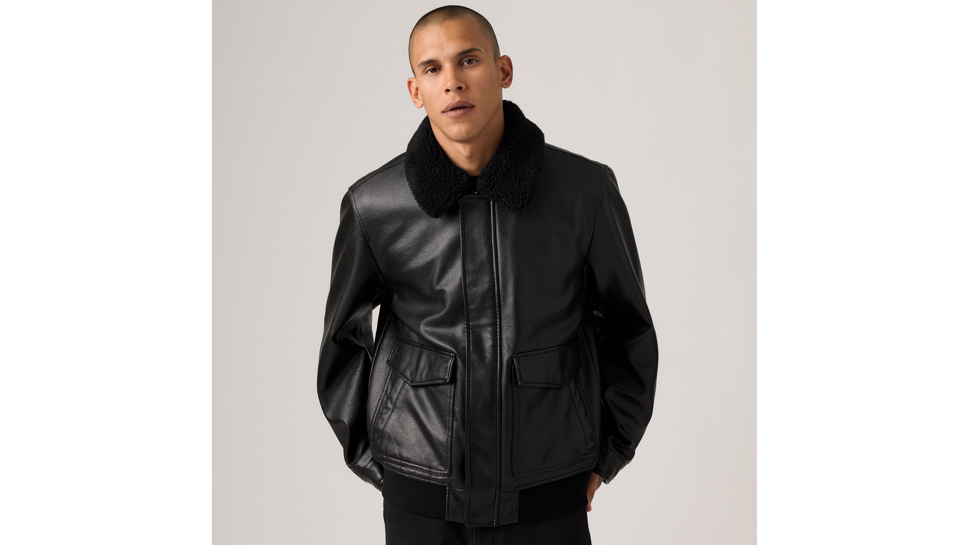 Куртка-авиатор со съемным воротником из шерпы Levi's, Black
Куртка-авиатор со съемным воротником из шерпы Levi's, Black