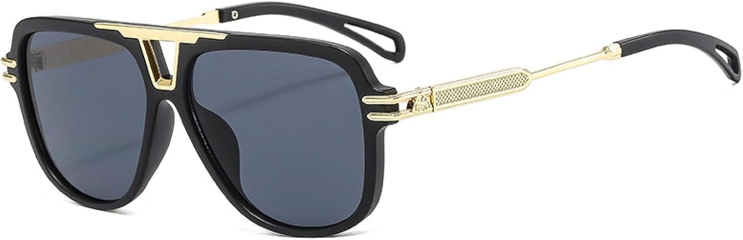 Модные классические солнцезащитные очки с двойной перемычкой для мужчин и женщин, винтажные, для путешествий и вождения, с защитой от УФ-излучения UV400 TKKTLLT, Gold Gray
Модные классические солнцезащитные очки с двойной перемычкой для мужчин и женщин, винтажные, для путешествий и вождения, с защитой от УФ-излучения UV400 TKKTLLT, Gold Gray