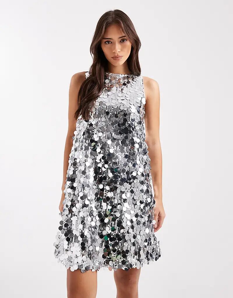 Мини-платье Pieces без рукавов с дисками и пайетками серебристого цвета
Мини-платье Pieces без рукавов с дисками и пайетками серебристого цвета