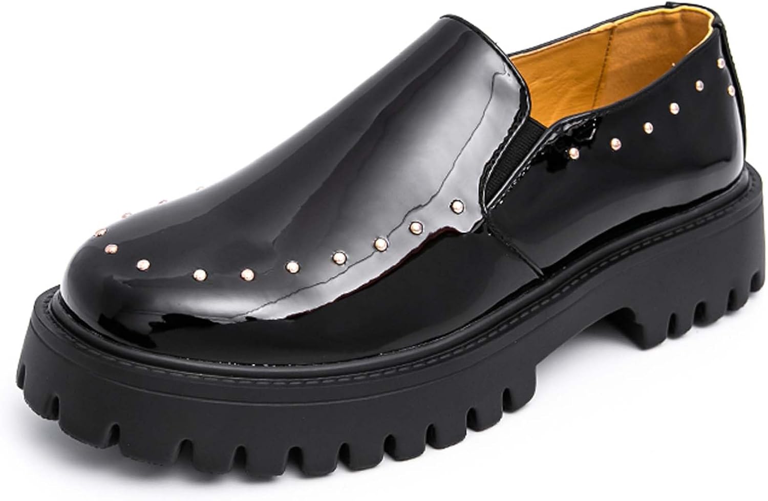 Лоферы с массивной подошвой для мужчин, модные, из лакированной кожи, с круглым носком, формальные деловые офисные оксфорды, нескользящие, легкие, для свадьбы и повседневной носки Generic, черный
Лоферы с массивной подошвой для мужчин, модные, из лакированной кожи, с круглым носком, формальные деловые офисные оксфорды, нескользящие, легкие, для свадьбы и повседневной носки Generic, черный