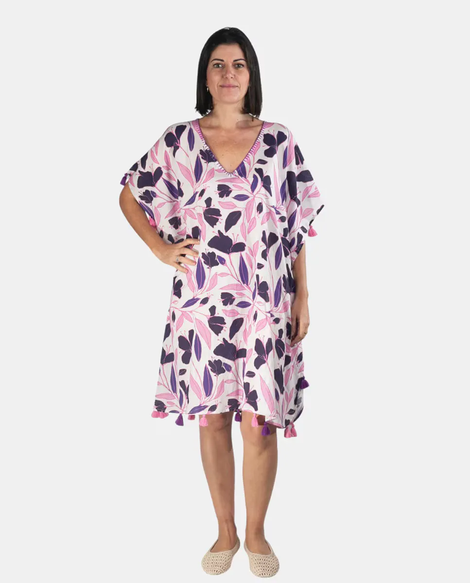 Кафтан с рисунком из листьев Kbas, лиловый
Кафтан с рисунком из листьев Kbas, лиловый