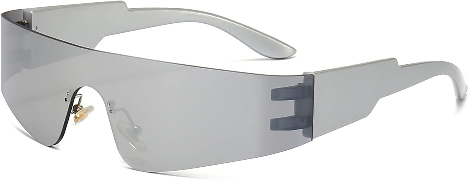 AIEYEZO Современные модные безободковые футуристические солнцезащитные очки с обтекаемой формой для женщин и мужчин в стиле киберпанк. Модные солнцезащитные очки будущего, Silver/Silver Mirrored
AIEYEZO Современные модные безободковые футуристические солнцезащитные очки с обтекаемой формой для женщин и мужчин в стиле киберпанк. Модные солнцезащитные очки будущего, Silver/Silver Mirrored