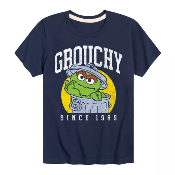 Футболка с рисунком «Улица Сезам» для мальчиков 8-20 лет, ворчливый с 1969 года Licensed Character, синий 
Футболка с рисунком «Улица Сезам» для мальчиков 8-20 лет, ворчливый с 1969 года Licensed Character, синий