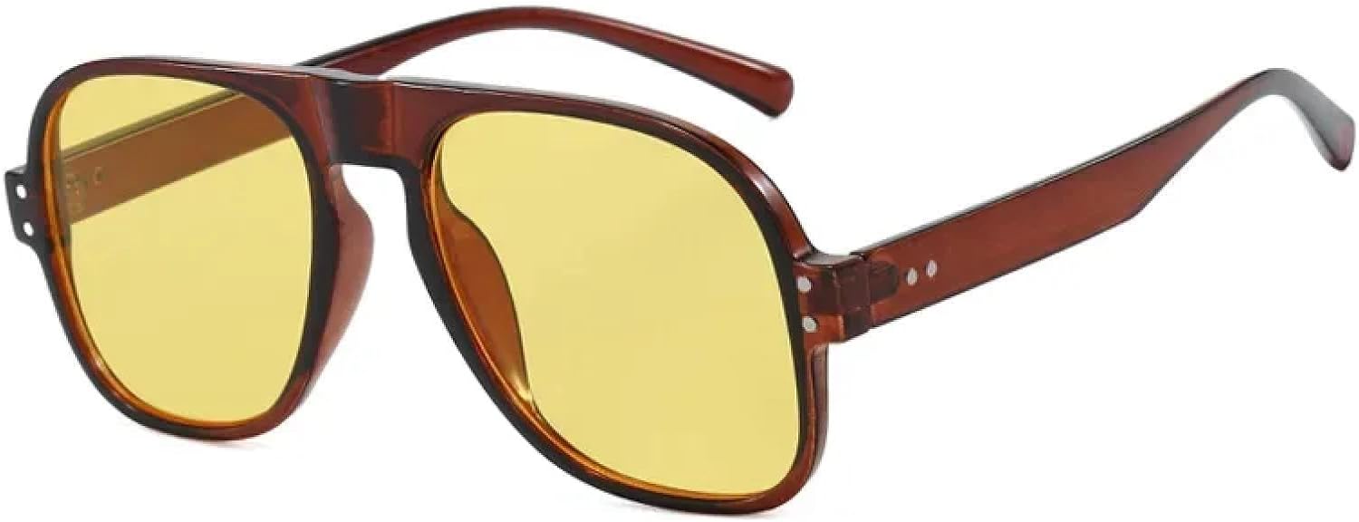 Солнцезащитные очки с защитой от УФ-излучения UV400 | Rivet Punk, увеличенная оправа | Для женщин и мужчин, для занятий спортом на открытом воздухе и вождения DSVIGF, Tea Yellow
Солнцезащитные очки с защитой от УФ-излучения UV400 | Rivet Punk, увеличенная оправа | Для женщин и мужчин, для занятий спортом на открытом воздухе и вождения DSVIGF, Tea Yellow