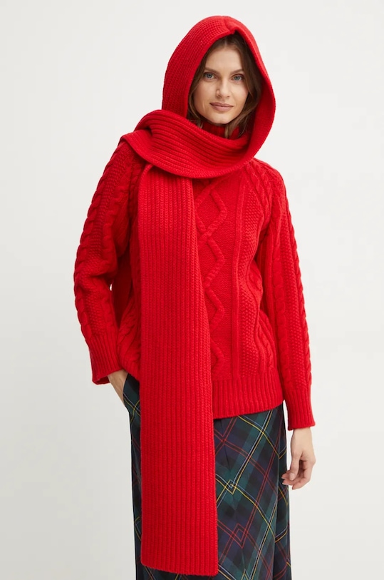 Шерстяной шарф с капюшоном Forte Forte, красный
Шерстяной шарф с капюшоном Forte Forte, красный