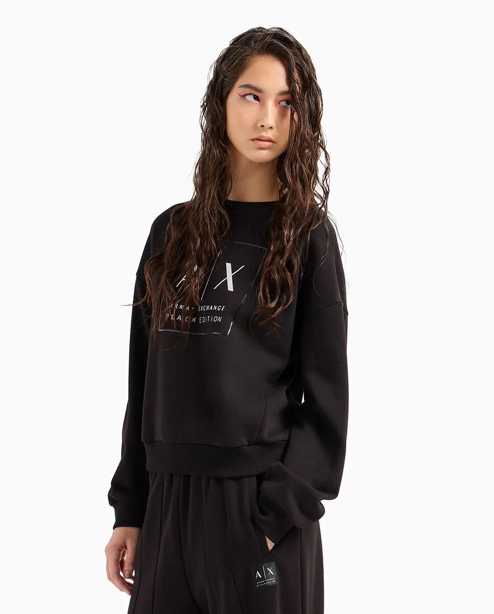 Женская толстовка с круглым вырезом и логотипом в капсульной коробке BLACK EDITION Armani Exchange, черный
Женская толстовка с круглым вырезом и логотипом в капсульной коробке BLACK EDITION Armani Exchange, черный