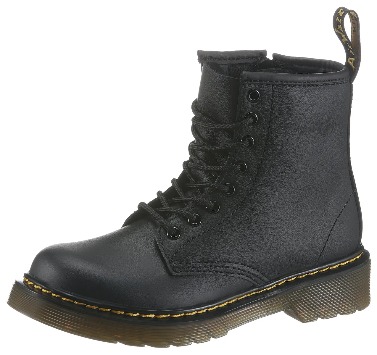 Ботинки на шнуровке DR. MARTENS "8 Eye Boot ROMARIO", детская обувь, ботинки для отдыха с дополнительной внутренней молнией, черный
Ботинки на шнуровке DR. MARTENS "8 Eye Boot ROMARIO", детская обувь, ботинки для отдыха с дополнительной внутренней молнией, черный