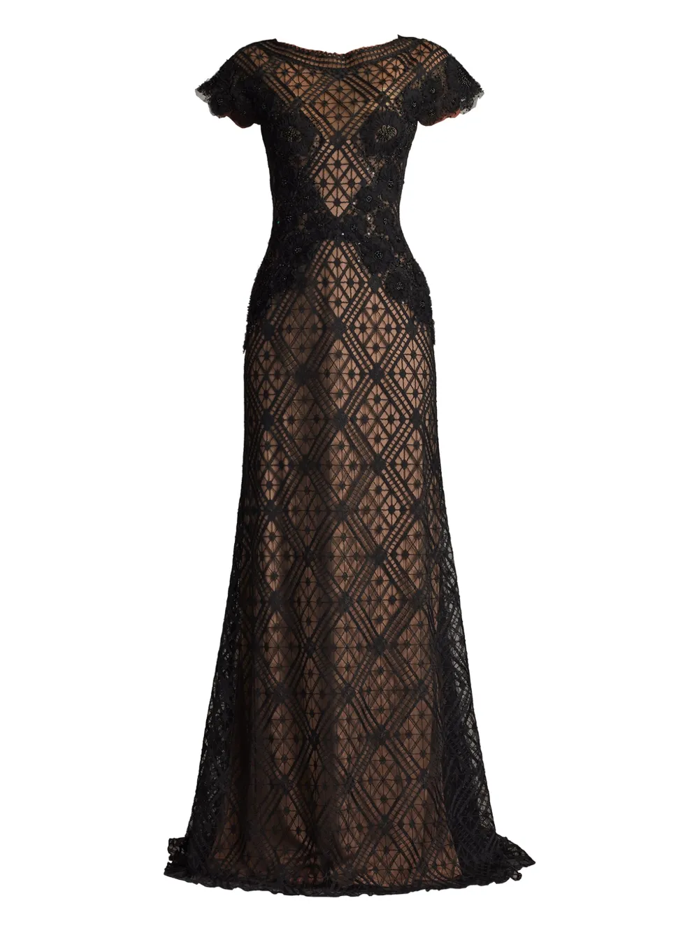 Вечернее платье с кружевной вставкой Tadashi Shoji, черный
Вечернее платье с кружевной вставкой Tadashi Shoji, черный