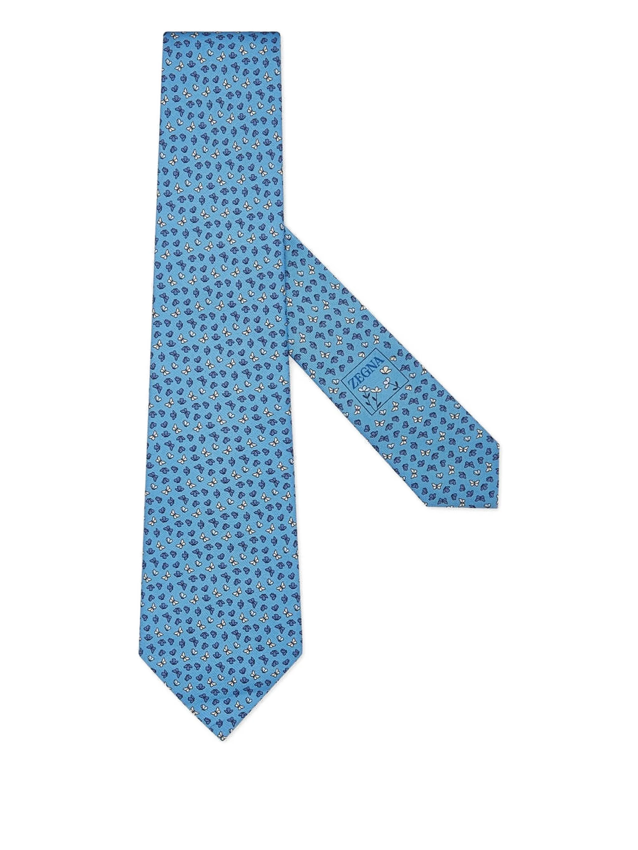 Шелковый галстук с принтом Zegna, синий
Шелковый галстук с принтом Zegna, синий