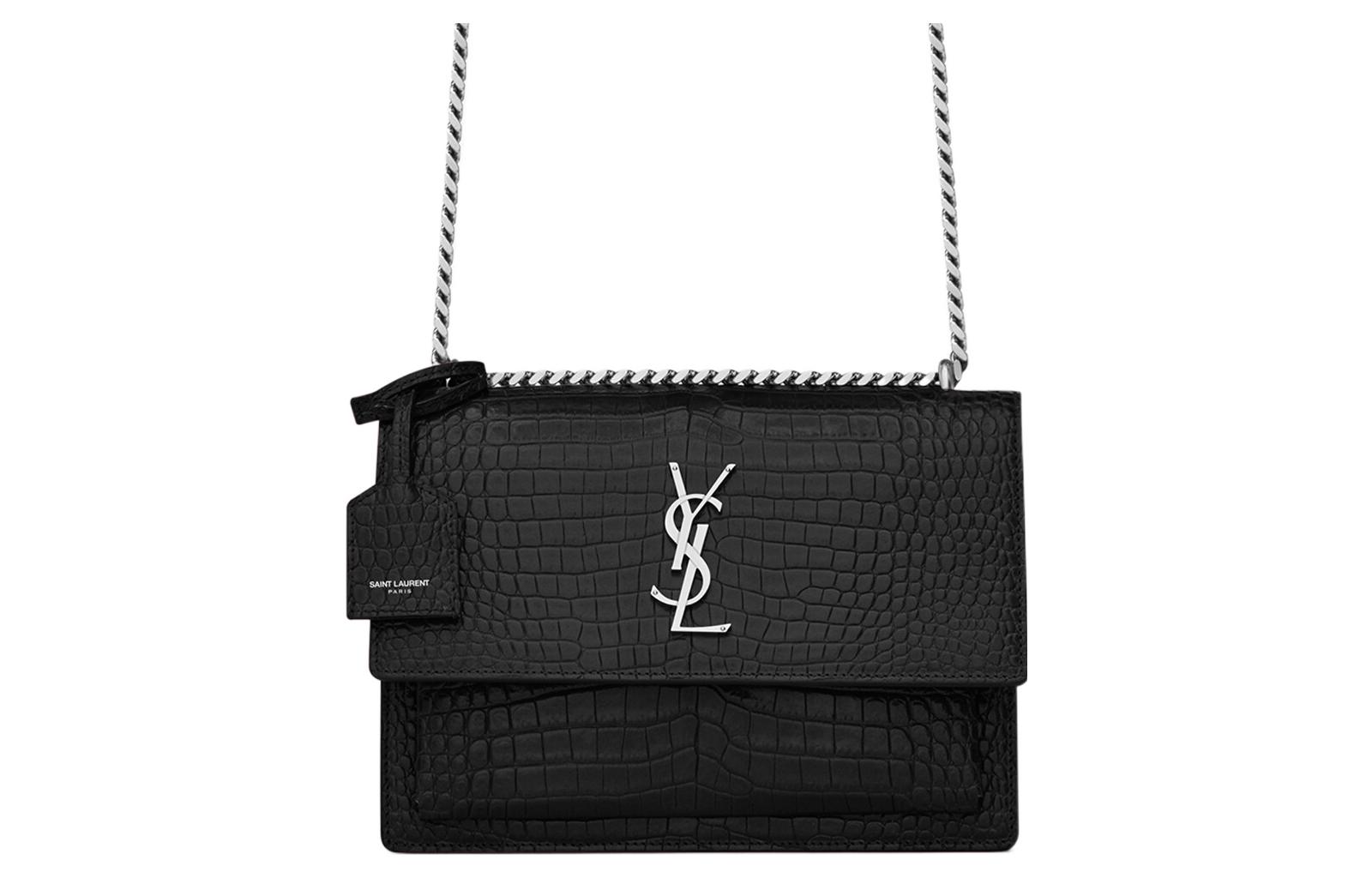 Средняя черная блестящая кожаная сумка с тиснением "Крокодил на закате" SAINT LAURENT
Средняя черная блестящая кожаная сумка с тиснением "Крокодил на закате" SAINT LAURENT