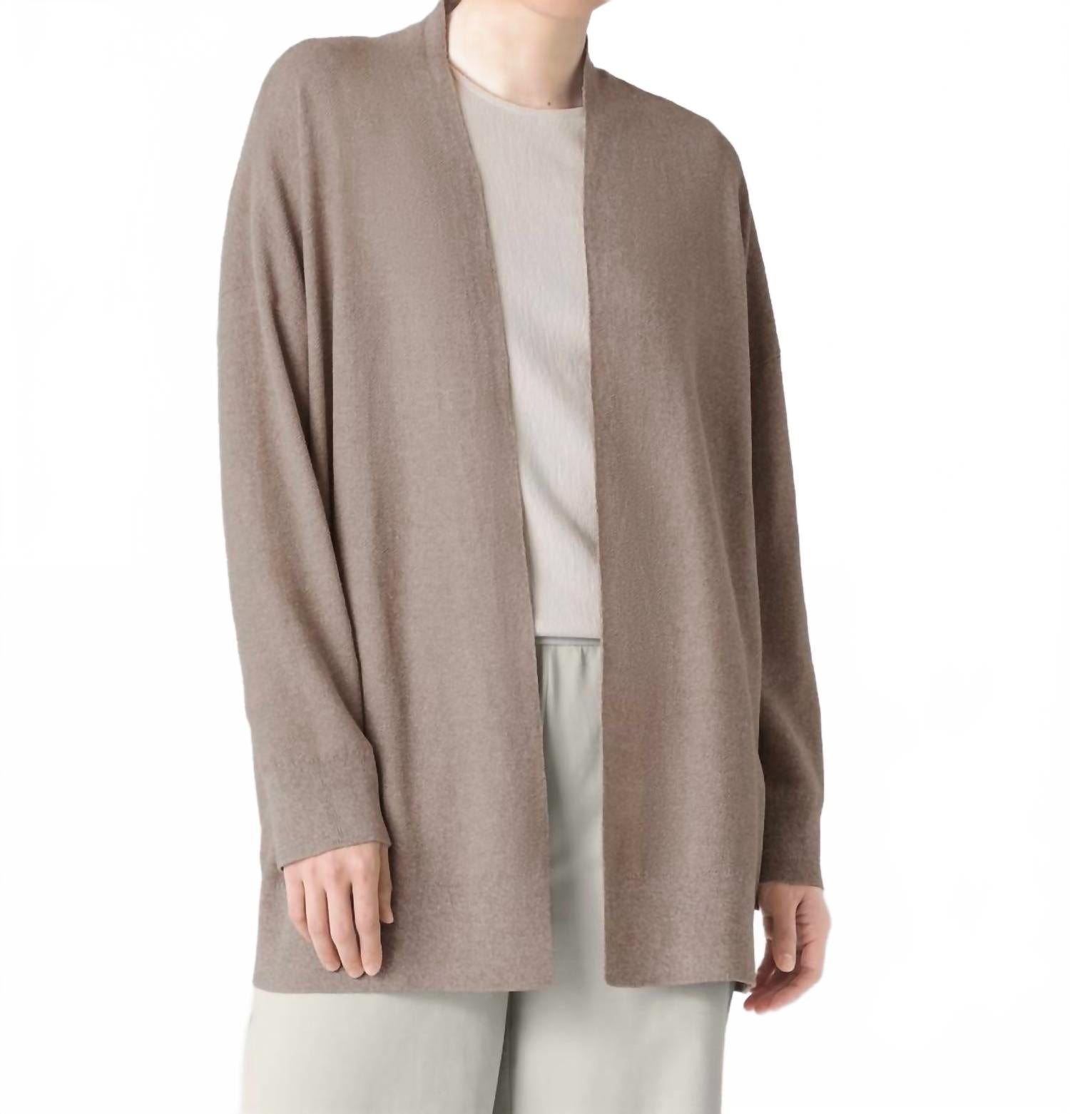 Органический длинный кардиган из льна и хлопка в цвете какао Eileen Fisher, Cocoa 
Органический длинный кардиган из льна и хлопка в цвете какао Eileen Fisher, Cocoa