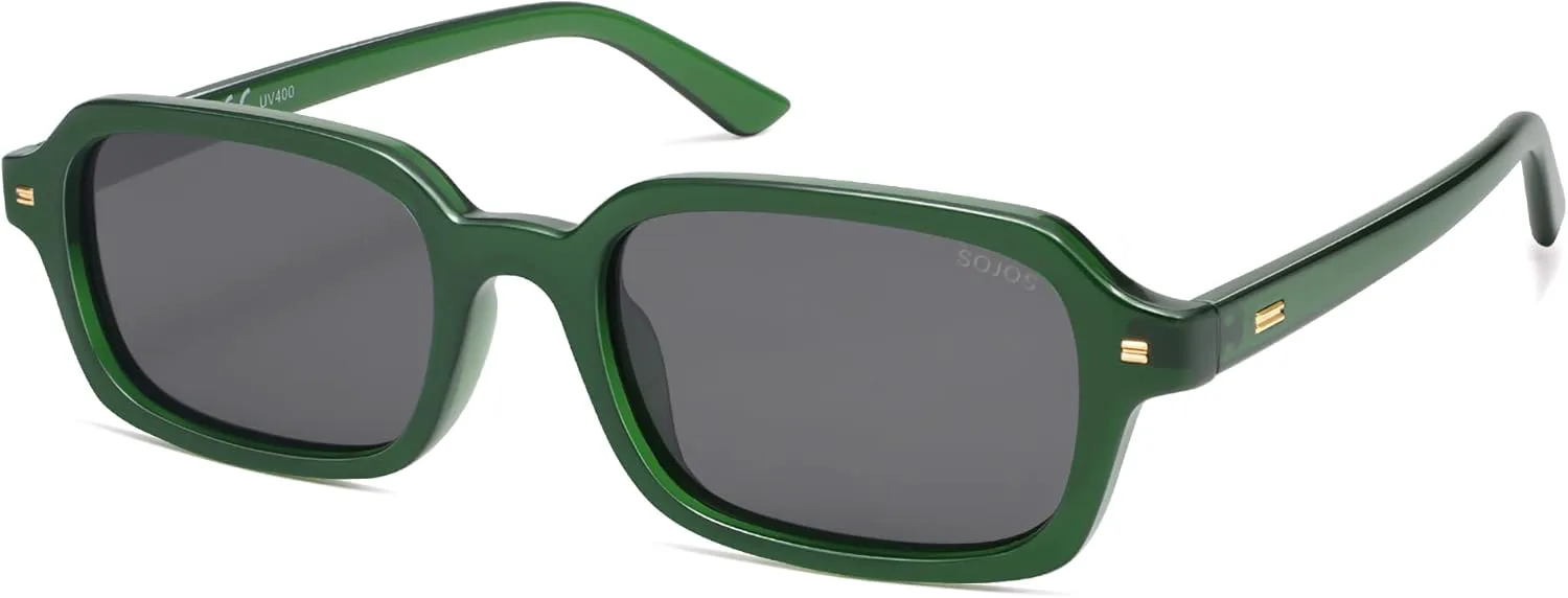 SOJOS Модные прямоугольные поляризованные солнцезащитные очки для женщин и мужчин, маленькие, в стиле ретро, тонкие, квадратные, модель SJ2610, Green/Grey
SOJOS Модные прямоугольные поляризованные солнцезащитные очки для женщин и мужчин, маленькие, в стиле ретро, тонкие, квадратные, модель SJ2610, Green/Grey