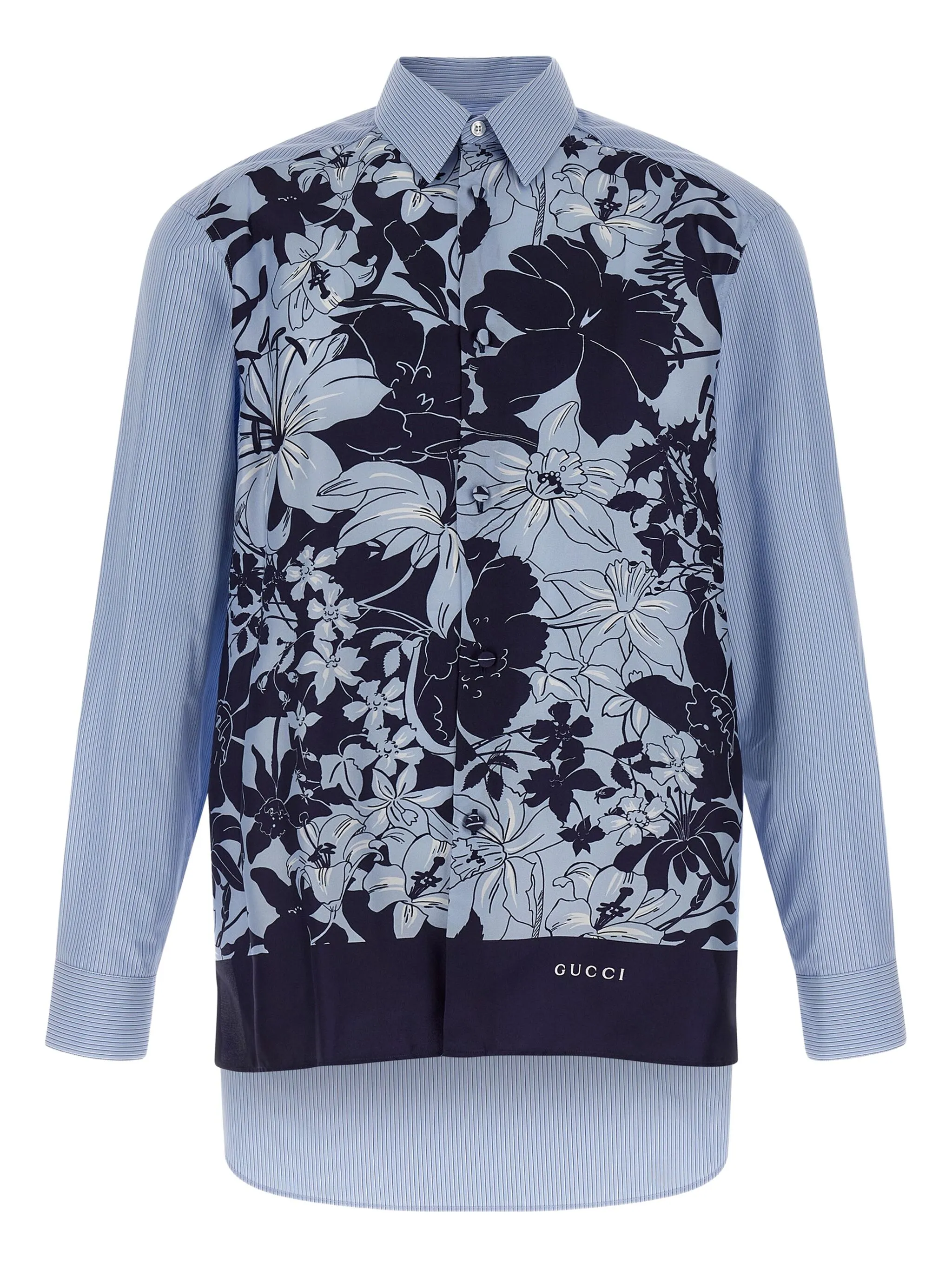 Рубашка с цветочным принтом Gucci, синий
Рубашка с цветочным принтом Gucci, синий