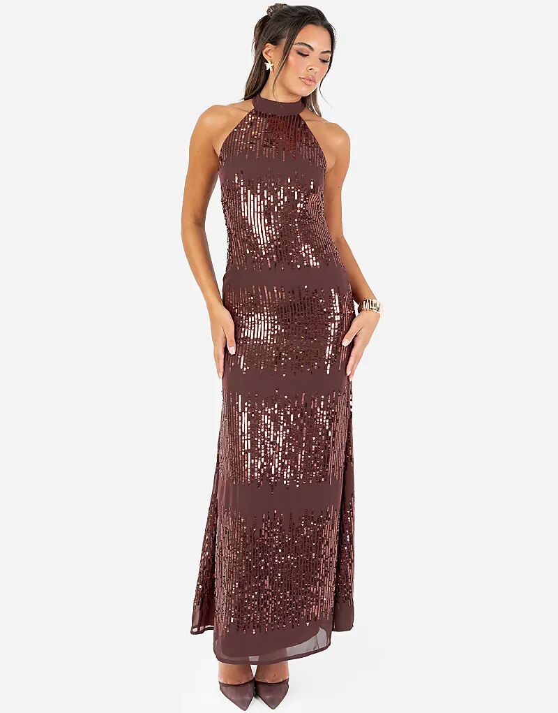 Платье макси Maya Linear с отделкой халтер-воротником шоколадного цвета
Платье макси Maya Linear с отделкой халтер-воротником шоколадного цвета