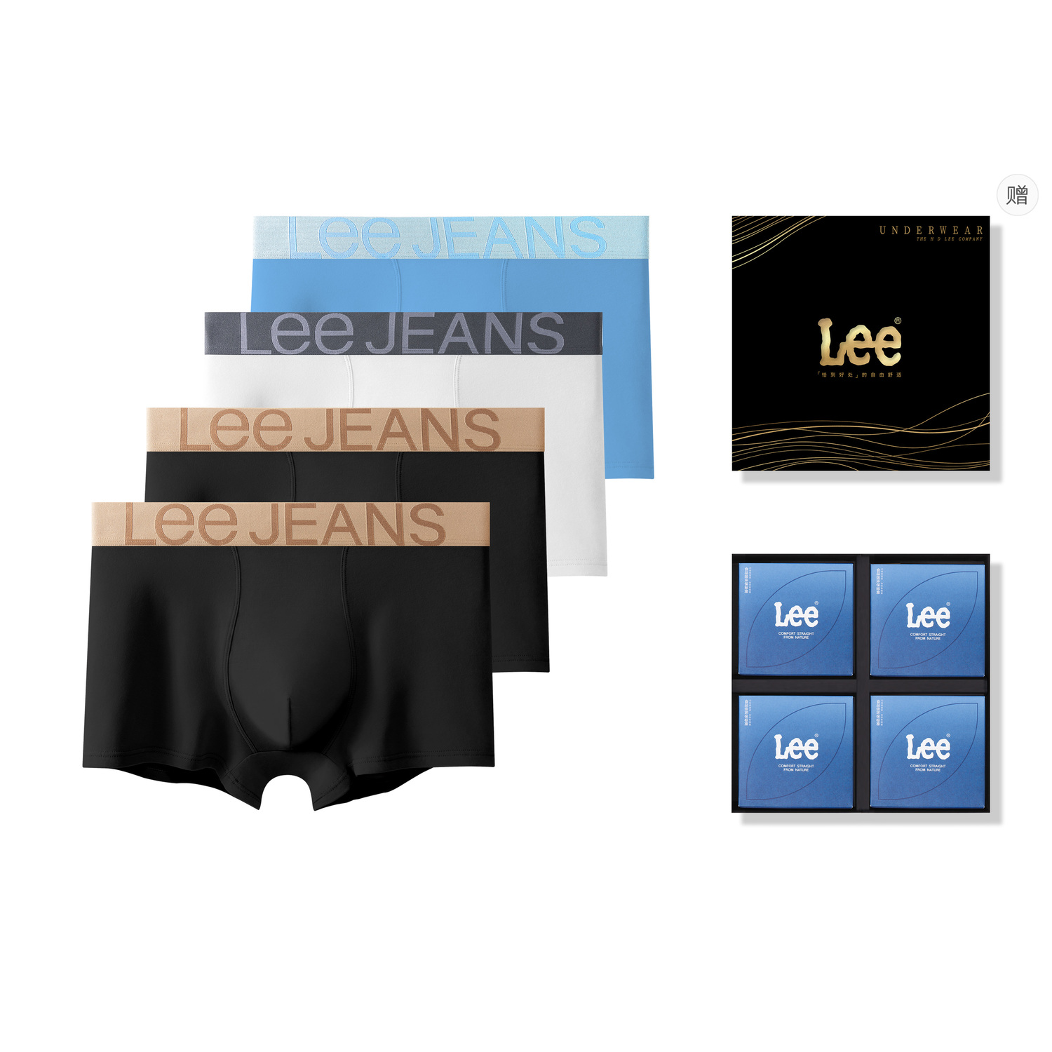 Мужские трусы-боксеры Lee, Box 4 Pack (черный+черный+белый+синий)
Мужские трусы-боксеры Lee, Box 4 Pack (черный+черный+белый+синий)