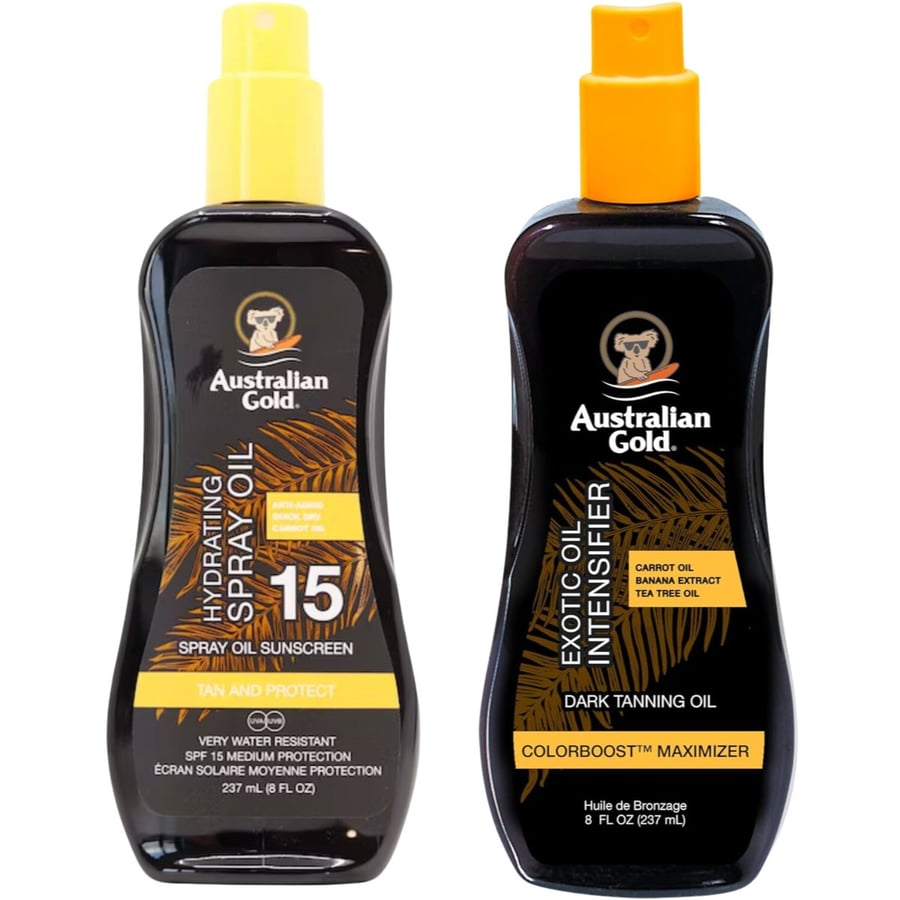 Australian Gold Oil SPF15 + Exotic Oil Intensifier
Australian Gold Oil SPF15 + Exotic Oil Intensifier