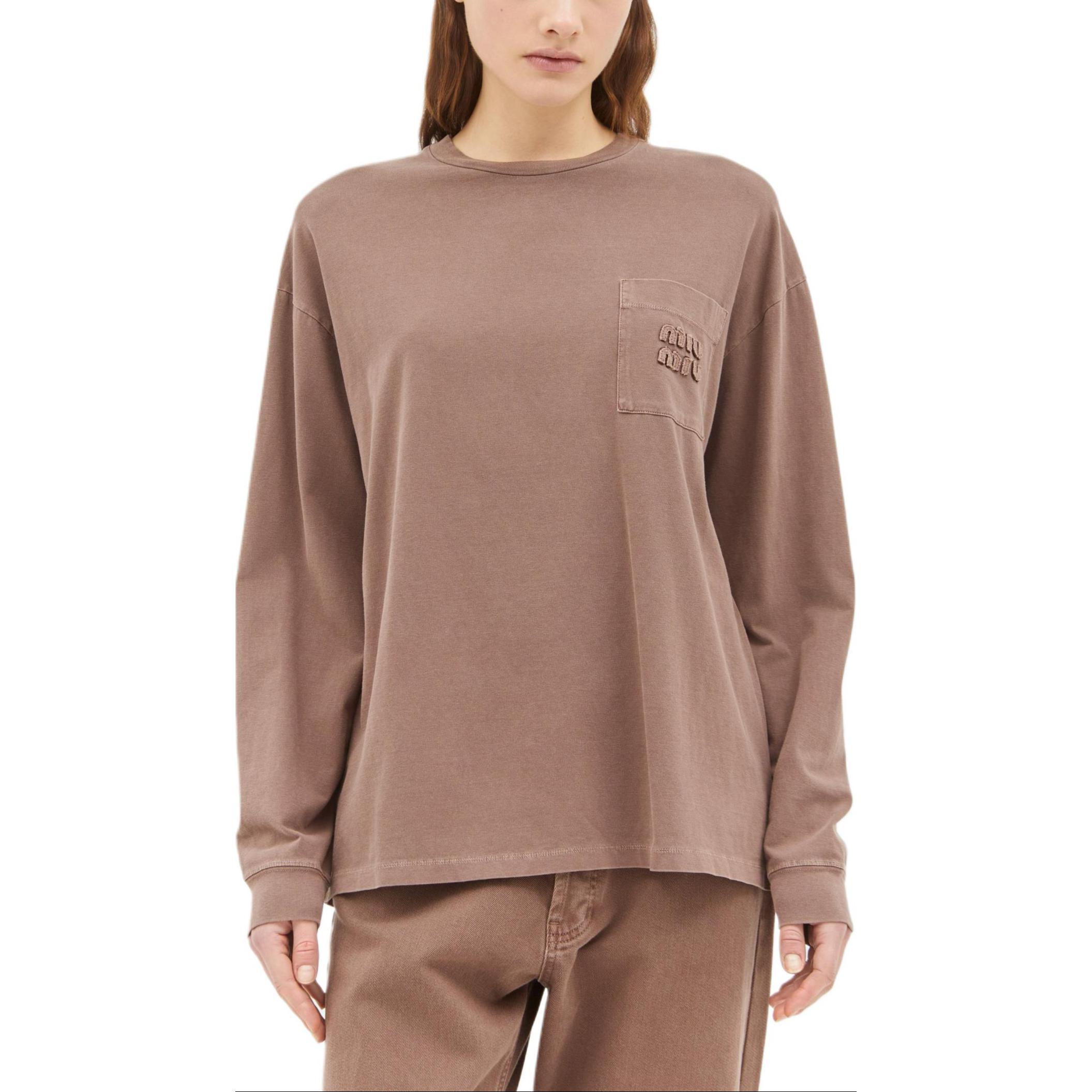 MIU MIU Футболка с рукавом дроп-шилдер женская коричневая, Коричневый, MIU MIU Футболка с рукавом дроп-шилдер женская коричневая
MIU MIU Футболка с рукавом дроп-шилдер женская коричневая, Коричневый, MIU MIU Футболка с рукавом дроп-шилдер женская коричневая